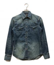 RRL（ダブルアールエル）の古着「デニムウエスタンシャツ」｜ブルー