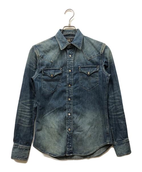 RRL（ダブルアールエル）RRL (ダブルアールエル) デニムウエスタンシャツ ブルー サイズ:155/84Aの古着・服飾アイテム