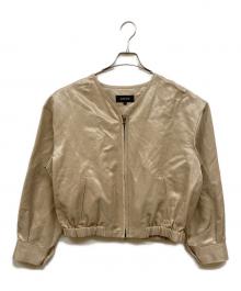 UNITED（ユナイテッド）の古着「リネン×コットン ショート丈ブルゾン」｜ベージュ