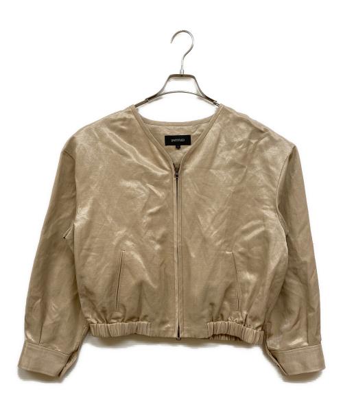 UNITED（ユナイテッド）UNITED (ユナイテッド) リネン×コットン ショート丈ブルゾン ベージュ サイズ:3の古着・服飾アイテム