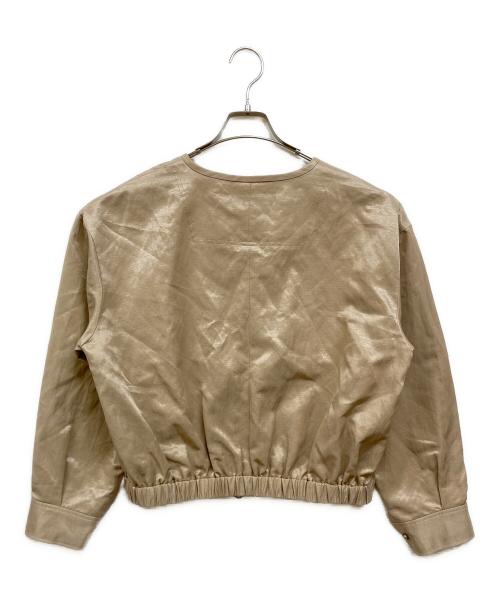 UNITED（ユナイテッド）UNITED (ユナイテッド) リネン×コットン ショート丈ブルゾン ベージュ サイズ:3の古着・服飾アイテム