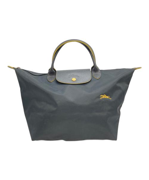 LONGCHAMP（ロンシャン）LONGCHAMP (ロンシャン) Le Pliage Club Mル プリアージュ クラブ　エム グレー×イエローの古着・服飾アイテム