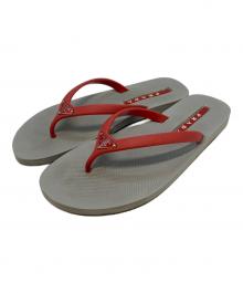 PRADA（プラダ）の古着「ロゴプレートビーチサンダル」｜レッド×グレー