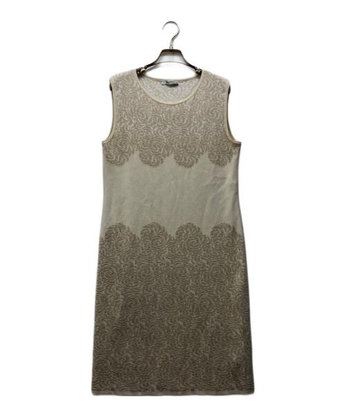 MaxMara（マックスマーラ）MaxMara (マックスマーラ) ジャガードレースワンピース アイボリー サイズ:Mの古着・服飾アイテム