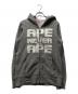 AAPE BY A BATHING APE（エーエイプ バイ アベイシングエイプ）の古着「ASNKA ソルジャーロゴ フルジップパーカー」｜グレー