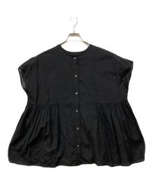 KAGURE（カグレ）の古着「レーヨンコットン2WAYブラウス」｜ブラック
