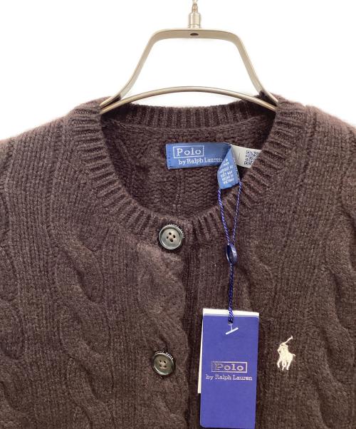 POLO RALPH LAUREN（ポロ・ラルフローレン）POLO RALPH LAUREN (ポロ・ラルフローレン) カシミヤ混ケーブルニットカーディガン ブラウン サイズ:S 未使用品の古着・服飾アイテム