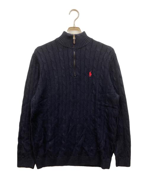 POLO RALPH LAUREN（ポロ・ラルフローレン）POLO RALPH LAUREN (ポロ・ラルフローレン) ハーフジップケーブルニット ネイビー サイズ:XL 未使用品の古着・服飾アイテム