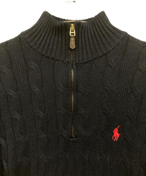POLO RALPH LAUREN（ポロ・ラルフローレン）POLO RALPH LAUREN (ポロ・ラルフローレン) ハーフジップケーブルニット ネイビー サイズ:XL 未使用品の古着・服飾アイテム