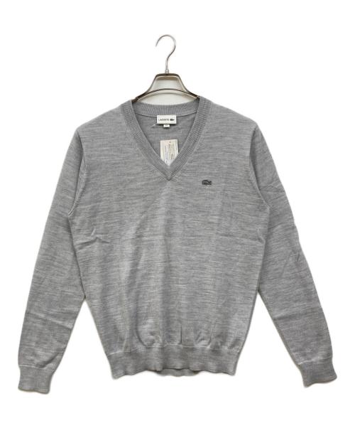 LACOSTE（ラコステ）LACOSTE (ラコステ) Vネックニット グレー サイズ:Lの古着・服飾アイテム