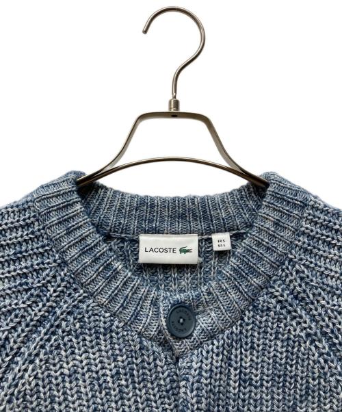 LACOSTE（ラコステ）LACOSTE (ラコステ) インディゴ風ウールコットンニットカーディガン グレー サイズ:US L 未使用品の古着・服飾アイテム