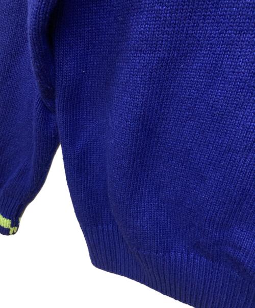 LOUIS VUITTON（ルイ ヴィトン）LOUIS VUITTON (ルイ ヴィトン) ダミエ Vネック ニット セーター ブルー サイズ:Lの古着・服飾アイテム