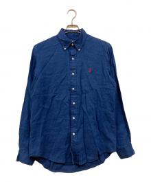 RALPH LAUREN（ラルフローレン）の古着「OCEAN WASH LINEN ボタンダウンシャツ」｜ネイビー