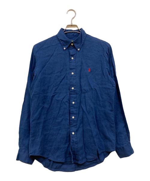 RALPH LAUREN（ラルフローレン）RALPH LAUREN (ラルフローレン) OCEAN WASH LINEN ボタンダウンシャツ ネイビー サイズ:Mの古着・服飾アイテム