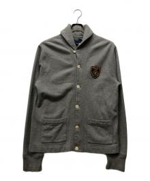 POLO RALPH LAUREN（ポロ・ラルフローレン）の古着「POLOパッチ ショールカラーカーディガン」｜グレー