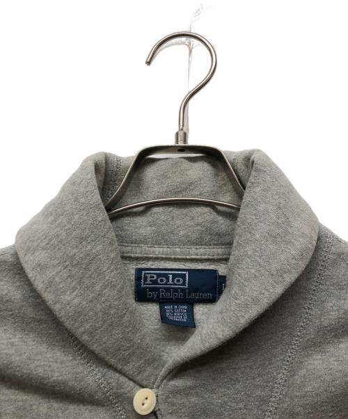 POLO RALPH LAUREN（ポロ・ラルフローレン）POLO RALPH LAUREN (ポロ・ラルフローレン) POLOパッチ ショールカラーカーディガン グレー サイズ:Lの古着・服飾アイテム