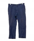 POLO RALPH LAURENポロ・ラルフローレン）の古着「STRAIGHT FIT リネントラウザー」｜ネイビー