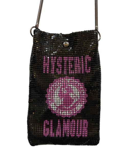 Hysteric Glamour（ヒステリックグラマー）Hysteric Glamour (ヒステリックグラマー) SATISFACTION メタルメッシュサコッシュ ブラックの古着・服飾アイテム