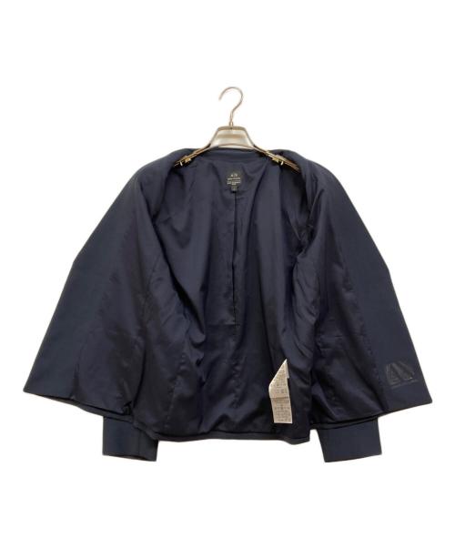 ARMANI EXCHANGE（アルマーニ エクスチェンジ）ARMANI EXCHANGE (アルマーニ エクスチェンジ) ボタンレスブレザー ネイビー サイズ:4の古着・服飾アイテム