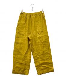 中川政七商店（ナカガワマサシチショウテン）の古着「麻の高密度織 タックパンツ」｜イエロー