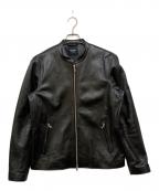 BEAMS HEARTビームスハート）の古着「リアルレザー シングルライダース」｜ブラック