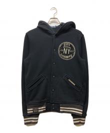 POLO RALPH LAUREN（ポロ・ラルフローレン）の古着「スナップボタンスウェットスタジャン」｜ネイビー