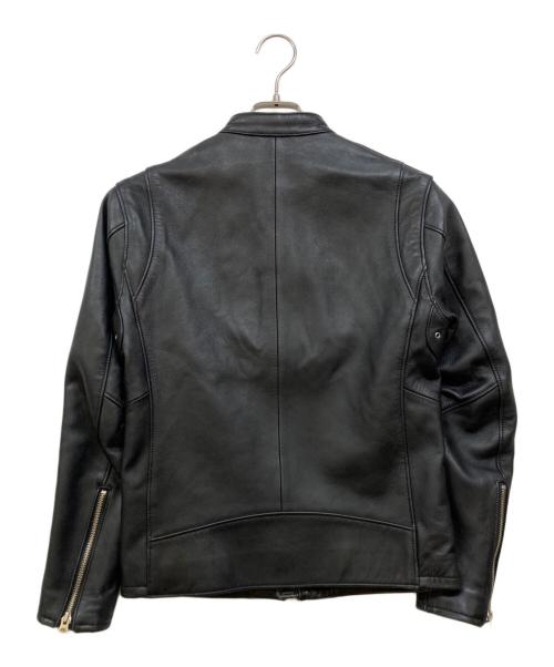 BEAUTY&YOUTH（ビューティーアンドユース）BEAUTY&YOUTH (ビューティーアンドユース) 羊革 シングルライダースジャケット ブラック サイズ:サイズ表記無しの古着・服飾アイテム