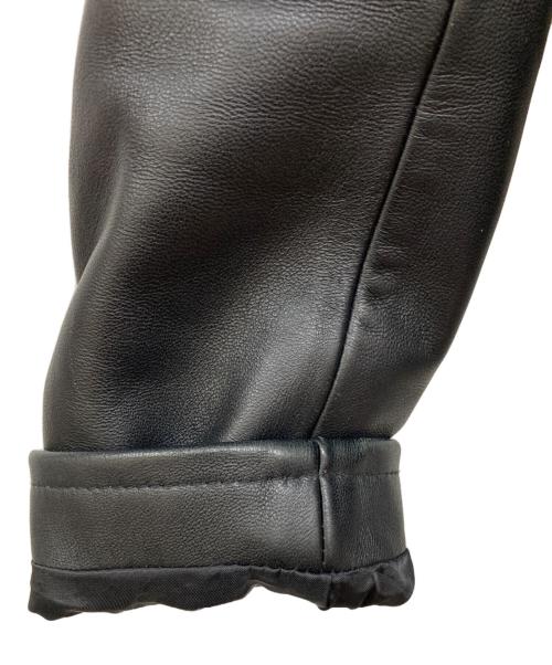 BEAUTY&YOUTH（ビューティーアンドユース）BEAUTY&YOUTH (ビューティーアンドユース) 羊革 シングルライダースジャケット ブラック サイズ:サイズ表記無しの古着・服飾アイテム