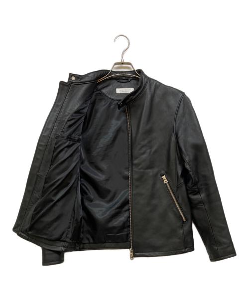 BEAUTY&YOUTH（ビューティーアンドユース）BEAUTY&YOUTH (ビューティーアンドユース) 羊革 シングルライダースジャケット ブラック サイズ:サイズ表記無しの古着・服飾アイテム