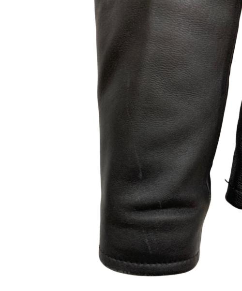 BEAUTY&YOUTH（ビューティーアンドユース）BEAUTY&YOUTH (ビューティーアンドユース) 羊革 シングルライダースジャケット ブラック サイズ:サイズ表記無しの古着・服飾アイテム