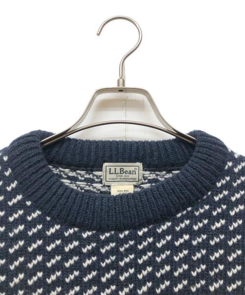 L.L.Bean（エルエルビーン）L.L.Bean (エルエルビーン) ノルウェージャン・バーズアイ・セーター 米国フィット・レギュラー ネイビー サイズ:Mの古着・服飾アイテム