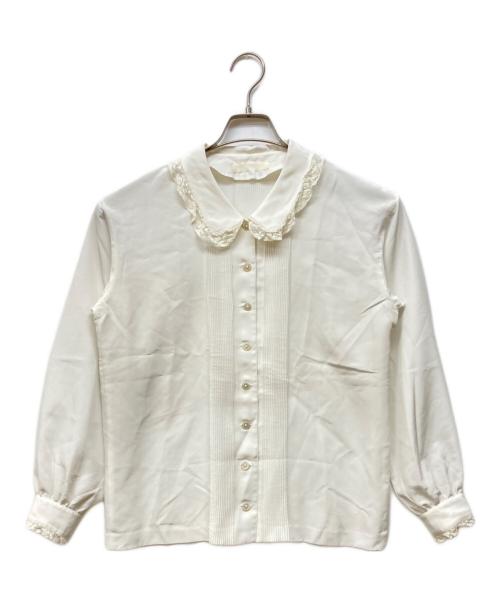 PINK HOUSE（ピンクハウス）PINK HOUSE (ピンクハウス) レース襟 ピンタックブラウス ホワイト サイズ:FREEの古着・服飾アイテム