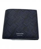 Salvatore Ferragamoサルヴァトーレ フェラガモ）の古着「モノグラム2つ折りウォレット」｜ネイビー