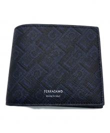Salvatore Ferragamo（サルヴァトーレ フェラガモ）の古着「モノグラム2つ折りウォレット」｜ネイビー