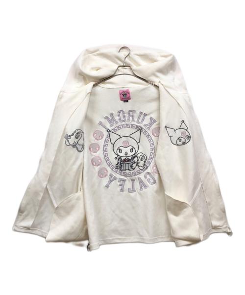 GALFY（ガルフィー）GALFY (ガルフィー) コラボジップパーカー ピンク×ホワイト サイズ:Lの古着・服飾アイテム