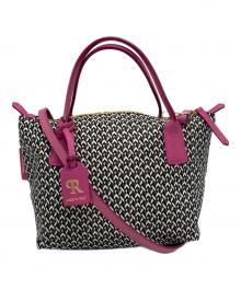 ROBERTA PIERI（ロベルタピエリ）の古着「モノグラム2WAYバッグ」｜ブラック×ピンク