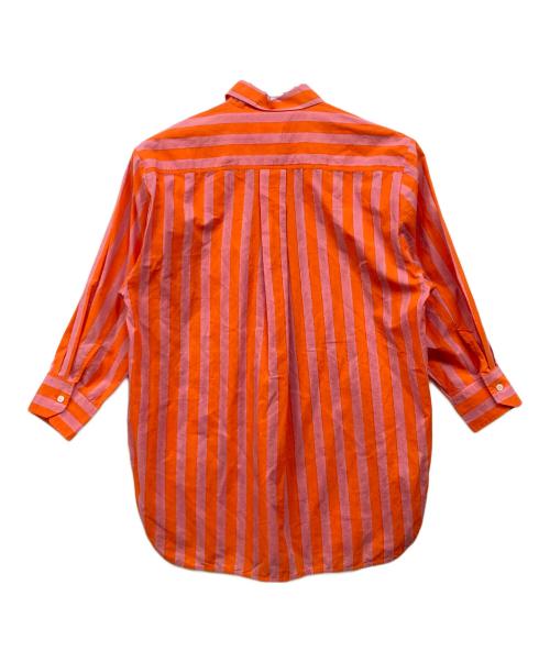 SZ Blockprints（エスゼットブロックプリント）SZ Blockprints (エスゼットブロックプリント) OVERSIZE STRIPE ピンク×オレンジ サイズ:Sの古着・服飾アイテム