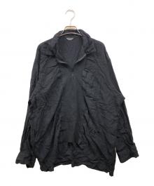 COMME des GARCONS HOMME PLUS（コムデギャルソンオムプリュス）の古着「レーヨンウール切替縮絨ポロシャツ」｜ブラック