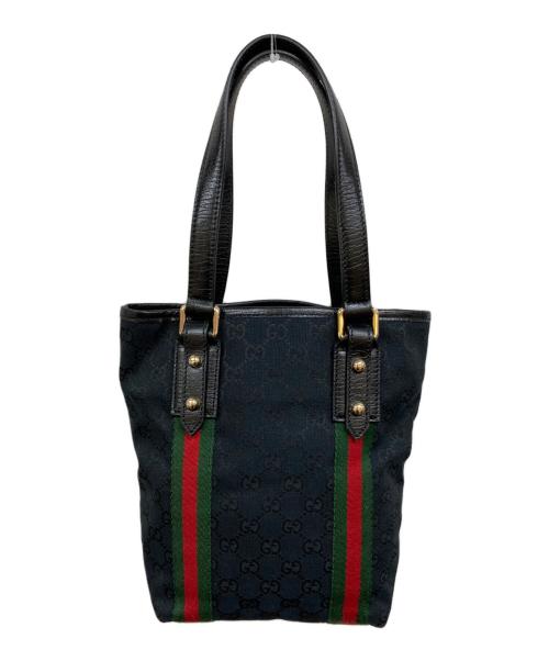 GUCCI（グッチ）GUCCI (グッチ) GGキャンバストートバッグ ブラックの古着・服飾アイテム