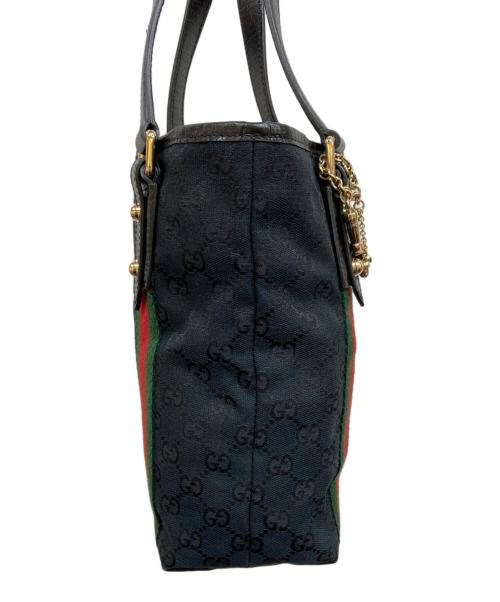 GUCCI（グッチ）GUCCI (グッチ) GGキャンバストートバッグ ブラックの古着・服飾アイテム