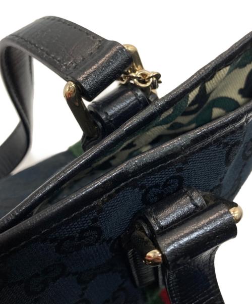 GUCCI（グッチ）GUCCI (グッチ) GGキャンバストートバッグ ブラックの古着・服飾アイテム