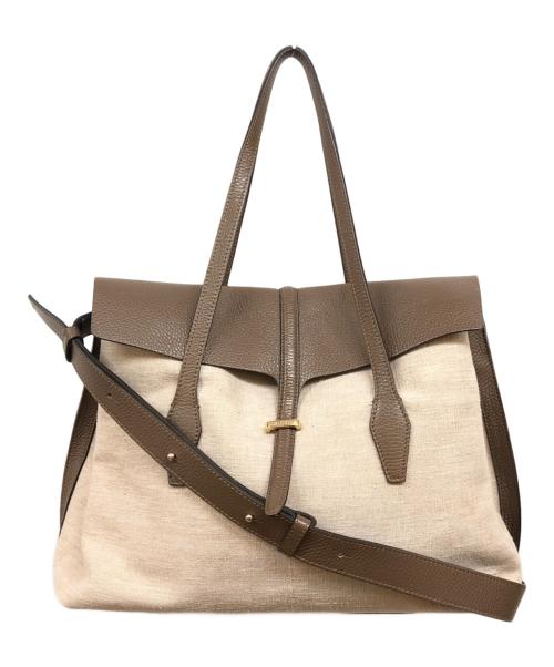 LORISTELLA（ロリステッラ）LORISTELLA (ロリステッラ) 2WAYバッグ ベージュ×ブラウンの古着・服飾アイテム