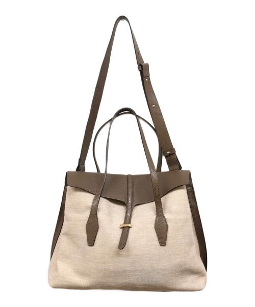 LORISTELLA（ロリステッラ）LORISTELLA (ロリステッラ) 2WAYバッグ ベージュ×ブラウンの古着・服飾アイテム