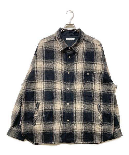 ROTOL（ロトル）ROTOL (ロトル) オンブレチェックシャツジャケット ブラック サイズ:3の古着・服飾アイテム