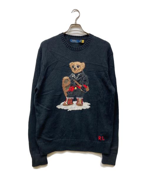 POLO RALPH LAUREN（ポロ・ラルフローレン）POLO RALPH LAUREN (ポロ・ラルフローレン) カシミヤ混POLOベアニット ブラック サイズ:Lの古着・服飾アイテム