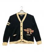 POLO RALPH LAURENポロ・ラルフローレン）の古着「レタードカーディガン」｜ホワイト×ネイビー