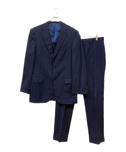 BEAMS F（ビームスエフ）BEAMS F (ビームスエフ) チョークストライプ セットアップ スーツ ネイビー サイズ:103の古着・服飾アイテム