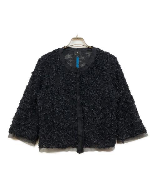 LANVIN COLLECTION（ランバンコレクション）LANVIN COLLECTION (ランバンコレクション) ツイードチュールカーディガン ブラック サイズ:40の古着・服飾アイテム