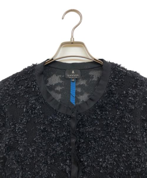LANVIN COLLECTION（ランバンコレクション）LANVIN COLLECTION (ランバンコレクション) ツイードチュールカーディガン ブラック サイズ:40の古着・服飾アイテム