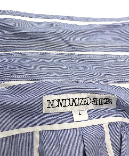 INDIVIDUALIZED SHIRTS（インディビジュアライズドシャツ）INDIVIDUALIZED SHIRTS (インディビジュアライズドシャツ) ボタンダウンストライプシャツ ブルー サイズ:Lの古着・服飾アイテム